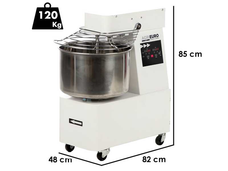 Mixer 4000 T-2G DIG - Impastatrice a spirale - Da 32 Kg trifase a 2 velocit&agrave; - Schermo digitale