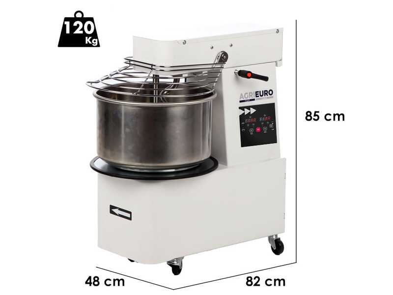 Mixer 4000 T-2G Deluxe DIG - Impastatrice a spirale sollevabile - Da 32 Kg trifase a 2 velocit&agrave; -  Schermo digitale