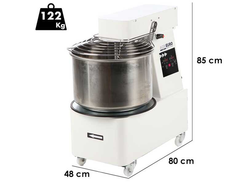 Mixer 5000 T-2G Deluxe DIG - Impastatrice a spirale sollevabile - Da 40 Kg trifase a 2 velocit&agrave; -  Schermo digitale