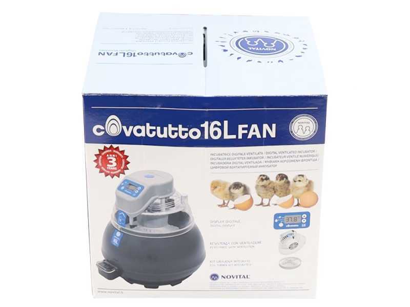 Novital Covatutto 16L Fan - Incubatrice per uova automatica - 16 uova
