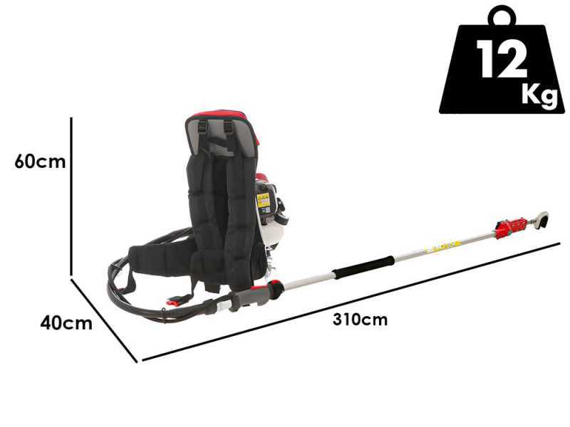 Blue Bird GX50 - Decespugliatore + Scuotitore con gancio a scoppio cm 280 motore a zaino Honda - Scuotiolive