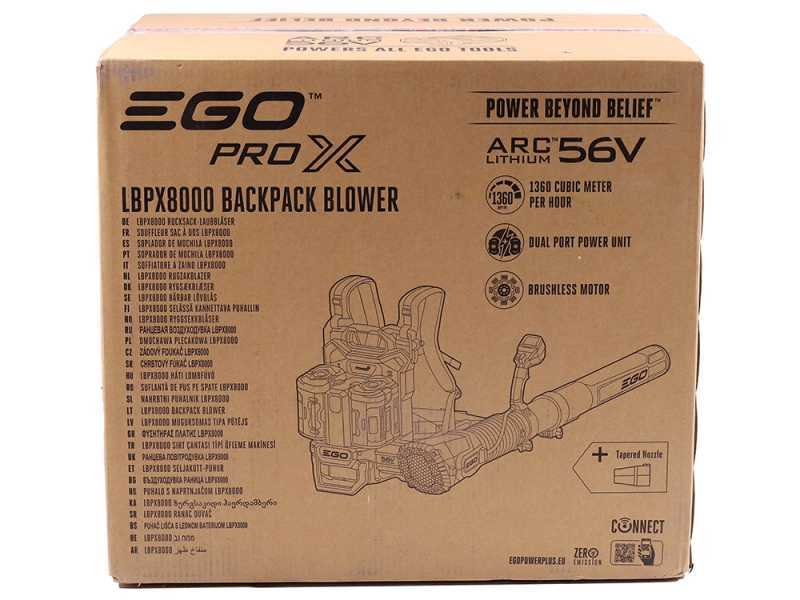 EGO LBPX8000 - Soffiatore a batteria a zaino - 2x 56V/10Ah