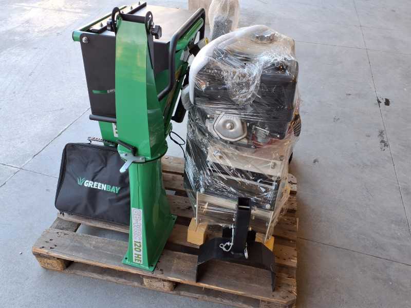 OUTLET - DA ESPOSIZIONE - Biocippatore a scoppio professionale GreenBay GB-WRC 120 HE - Motore Honda GX390 da 13 HP