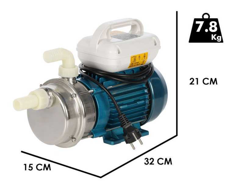 Tellarini ALM 25 - Pompa elettrica da travaso per olio in acciaio inox - Raccordi in NYLON dritto+curvo