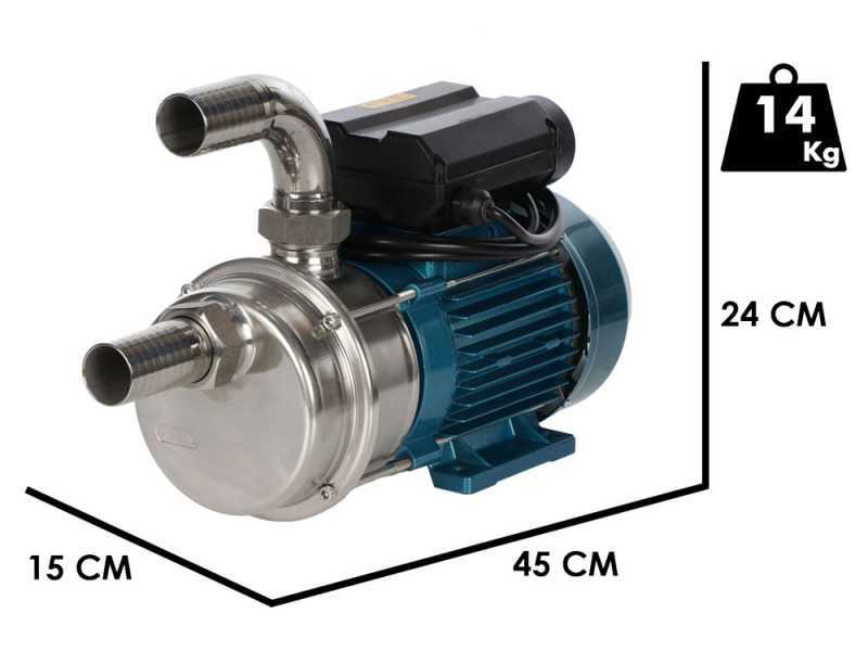Tellarini ALM 30L - Pompa elettrica da travaso per olio in acciaio inox - Raccordi in INOX dritto+curvo - Scegli i tuoi raccordi!