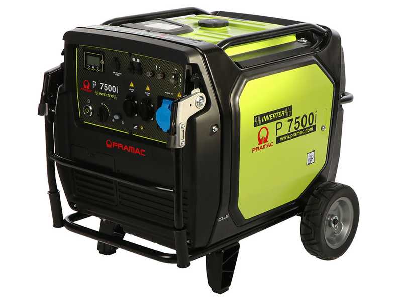 Pramac P7500I - Generatore di corrente ad inverter silenziato carrellato 7 kW - Continua 6,5 kW Monofase
