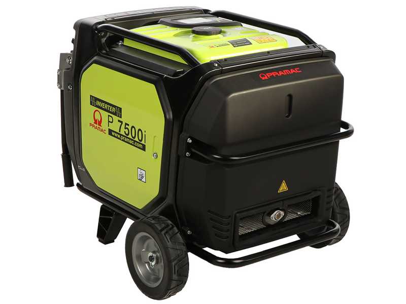 Pramac P7500I - Generatore di corrente ad inverter silenziato carrellato 7 kW - Continua 6,5 kW Monofase