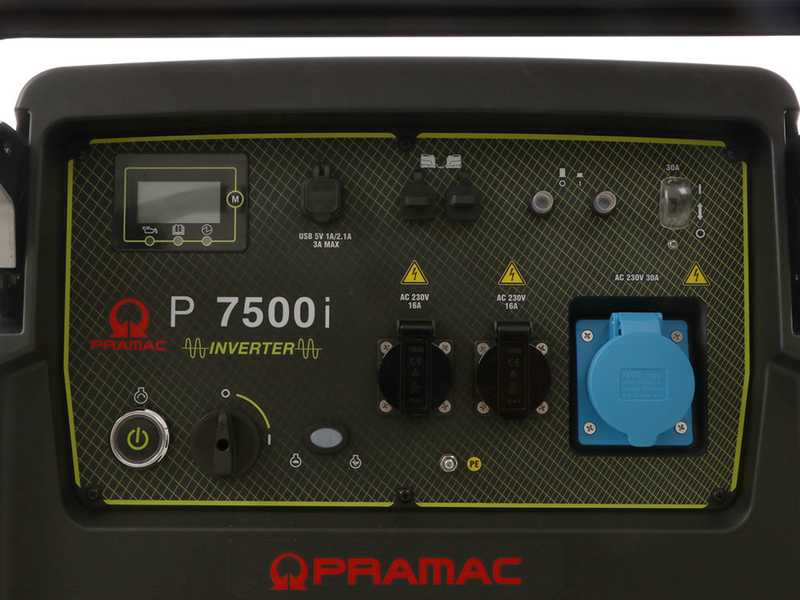 Pramac P7500I - Generatore di corrente ad inverter silenziato carrellato 7 kW - Continua 6,5 kW Monofase
