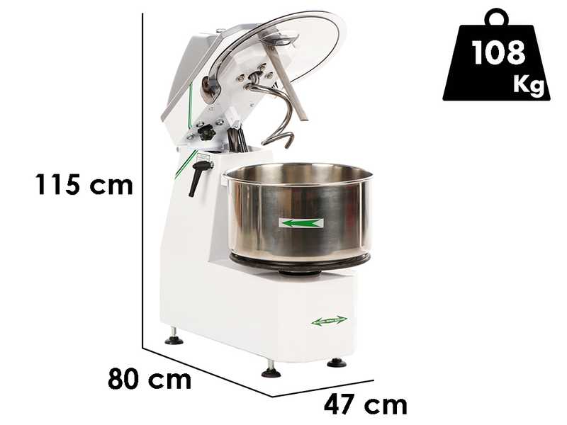 Fimar 38SR - Impastatrice a spirale con testa ribaltabile - Trifase - 2 velocit&agrave;