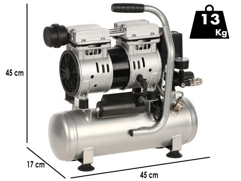Hyundai 4J-750-6L - Compressore aria elettrico silenziato  - motore 1 HP