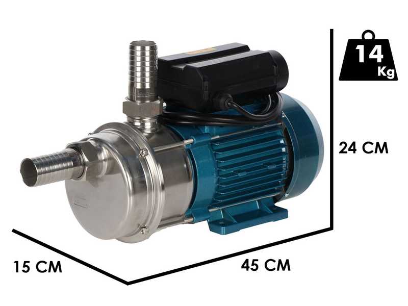 Tellarini ALT 40 - Pompa elettrica da travaso per olio in acciaio inox - Raccordi in INOX dritti - Trifase - Scegli i tuoi raccordi!