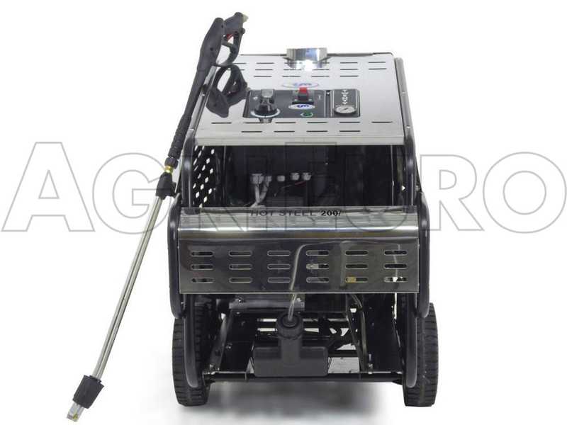 OUTLET - PICCOLI DIFETTI ESTETICI - ITM - HOT STEEL 200/15 - Idropulitrice industriale ad acqua calda - trifase - 200 bar - 900 l/h - INOX