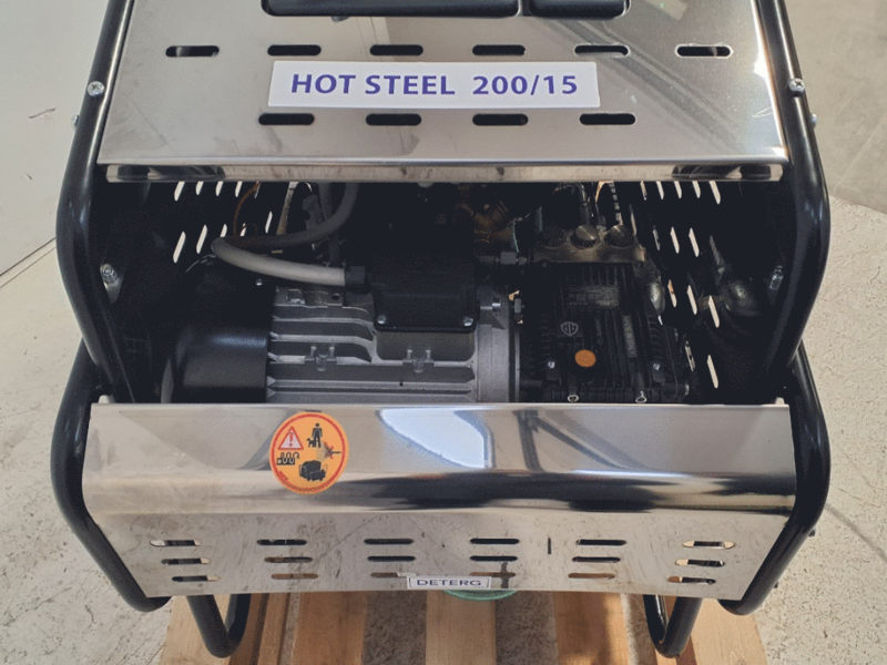 OUTLET - PICCOLI DIFETTI ESTETICI - ITM - HOT STEEL 200/15 - Idropulitrice industriale ad acqua calda - trifase - 200 bar - 900 l/h - INOX