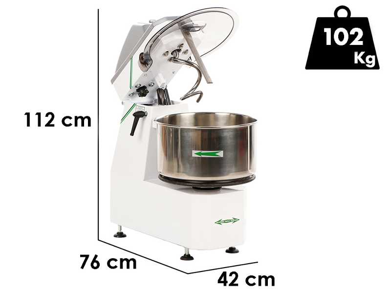 Fimar 25SR - Impastatrice a spirale con testa ribaltabile - Trifase - 2 velocit&agrave;