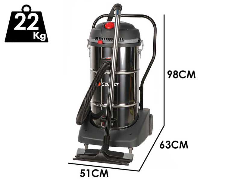 Comet CVP 365 XB - Bidone aspiratutto - 65 lt - Polvere e liquidi - Inox - Fusto asportabile
