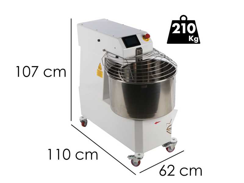 SPIRALMAC SV60 2 VEL Touch - Impastatrice ad alta idratazione a spirale - 60 Kg - Trifase