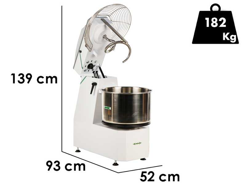 Fimar 50SR - Impastatrice a spirale con testa ribaltabile - Trifase - 2 velocit&agrave;
