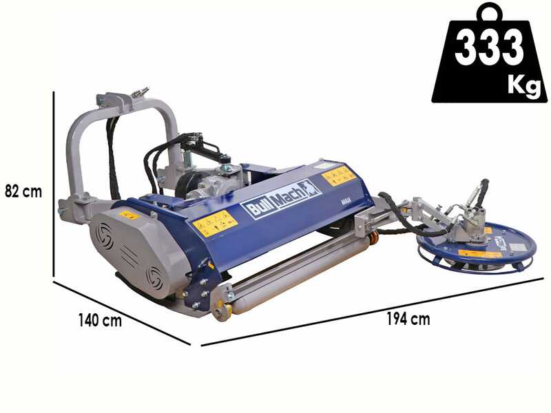 BullMach Maia 135 SH - Trinciaerba per trattore con disco interfilare - Serie media - Spostamento idraulico