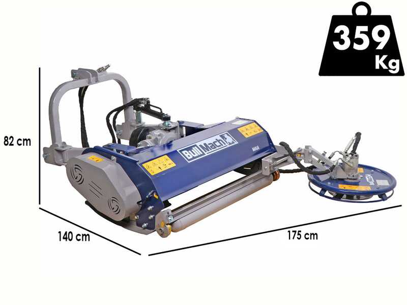 BullMach MAIA 155 SH - Trinciaerba per trattore con disco interfilare - Serie media - Spostamento idraulico