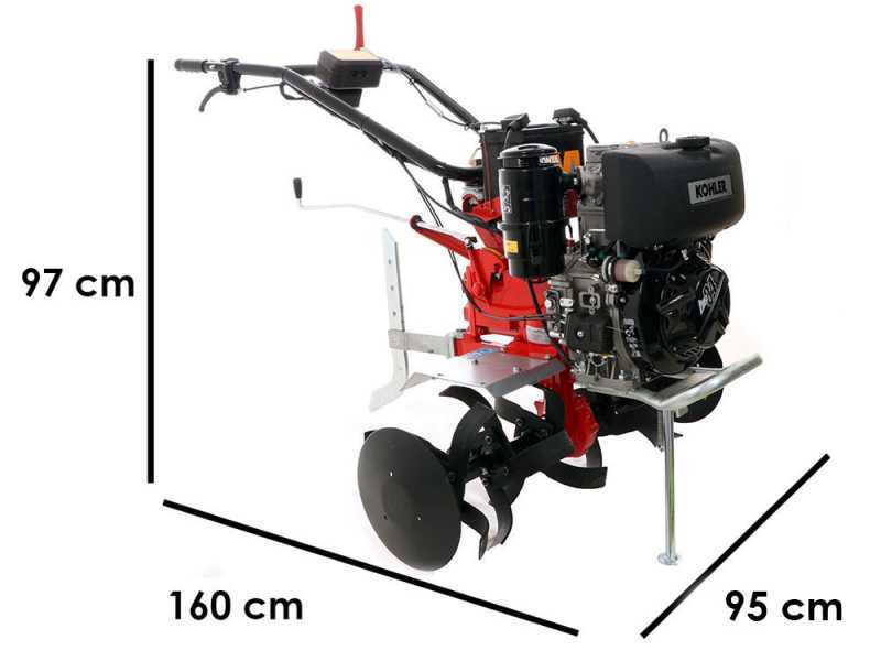 Motozappa pesante Diesse DS84 Diesel Lombardini/Kohler KD15-440 Avviamento Elettrico