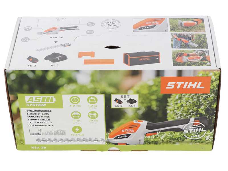 STIHL HSA 26 - Forbice tagliaerba a batteria - Tagliasiepi - 10.8V 2.6Ah