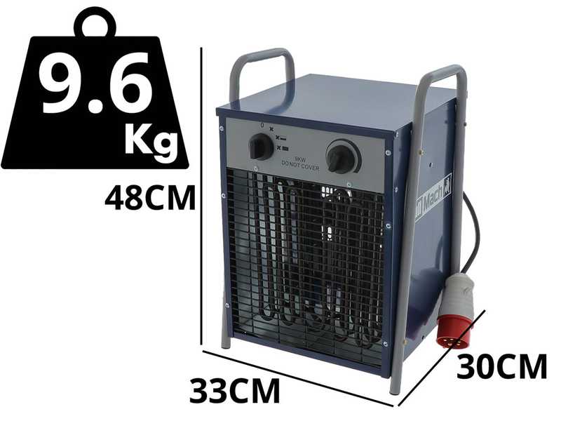 OUTLET - DA ESPOSIZIONE - BullMach BM-EFH 9H - Generatore di aria calda trifase con ventilatore - 9kW