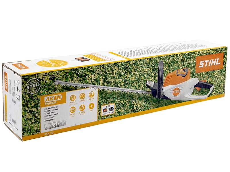 STIHL HSA 50 - Tagliasiepi con batteria AK 10 - 36V 2Ah - Lama 50cm