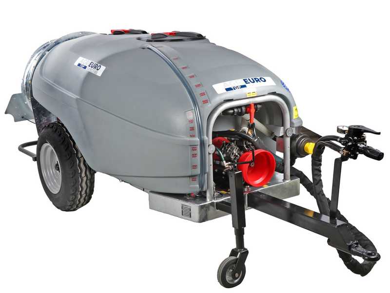 Atomizzatore trainato Gray T Car 1500/80 con attacco a trattore per irrorazione - Capacit&agrave; 1500L - Pompa AR1064