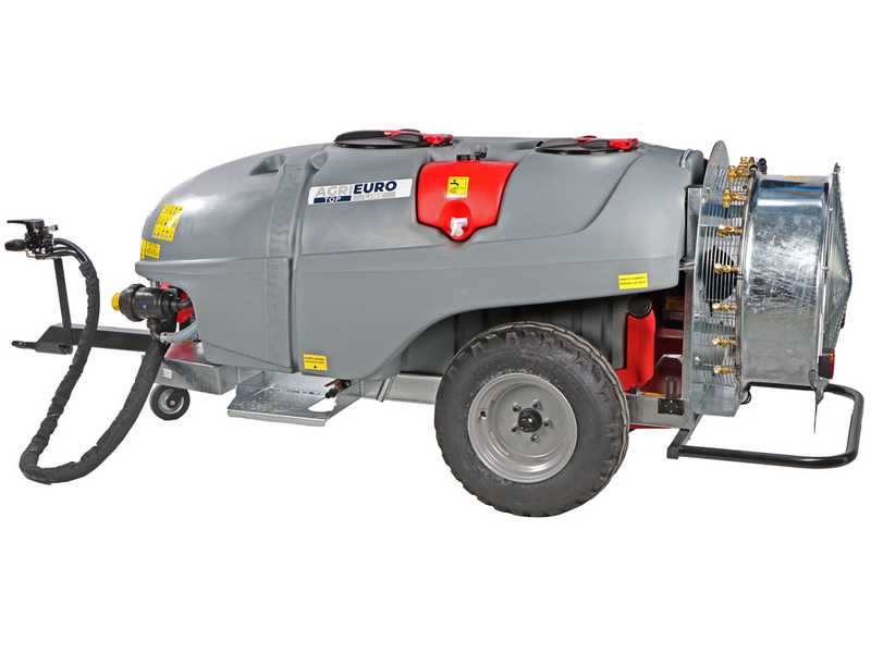 Atomizzatore trainato Gray T Car 1500/80 con attacco a trattore per irrorazione - Capacit&agrave; 1500L - Pompa AR1064