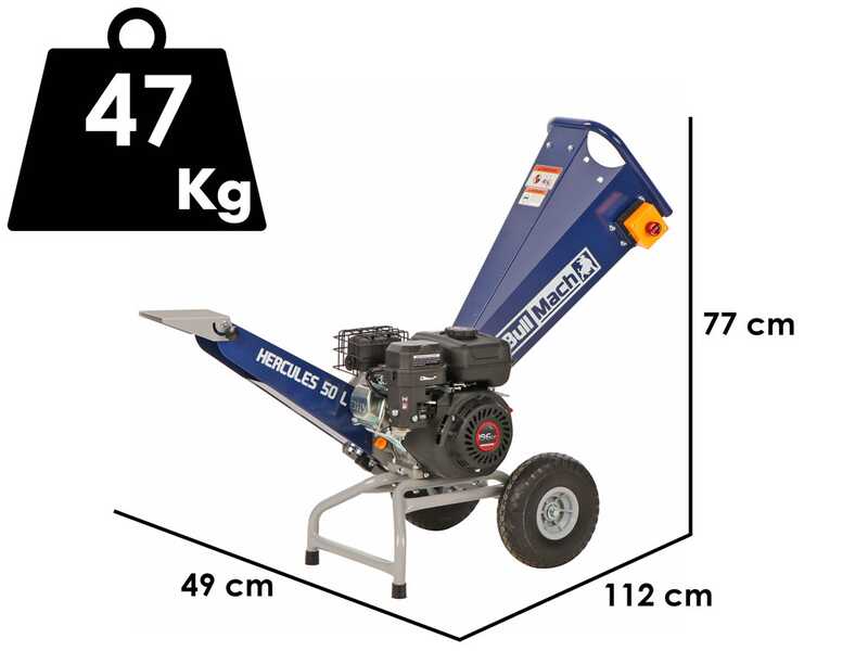 BullMach Hercules 50 L - Biotrituratore a scoppio - Motore Loncin H200 196cc