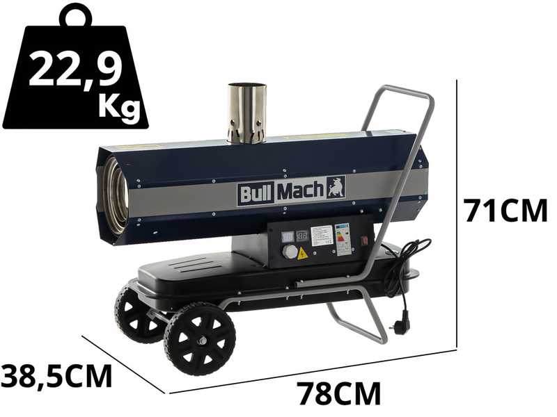 OUTLET - UTILIZZATO PER PROVA - BullMach BM-IDH 20KW - Generatore aria calda diesel - A combustione indiretta