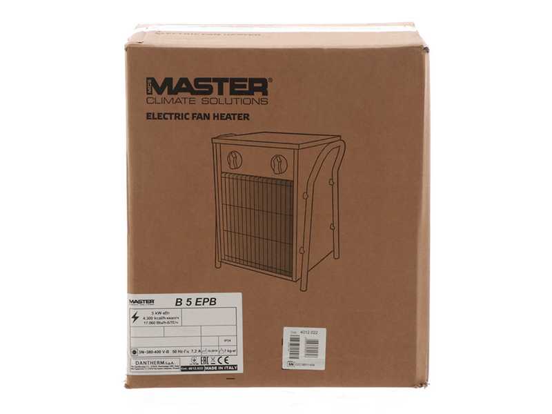 OUTLET - SENZA IMBALLO ORIGINALE - Master B 5 EPB - Riscaldatore elettrico trifase con ventilatore - Generatore di aria calda