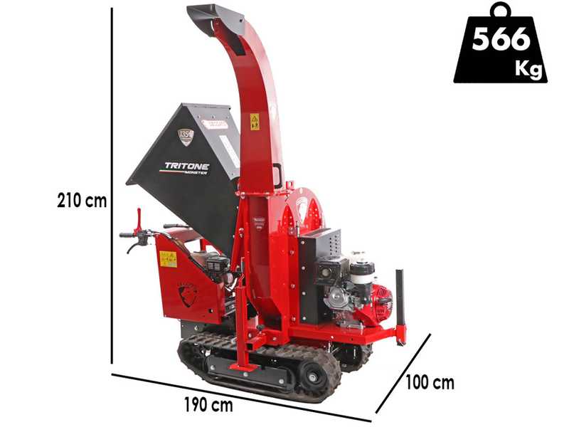 Ceccato Tritone Monster Cingo - Biotrituratore semovente a cingoli - Motore Honda GX390