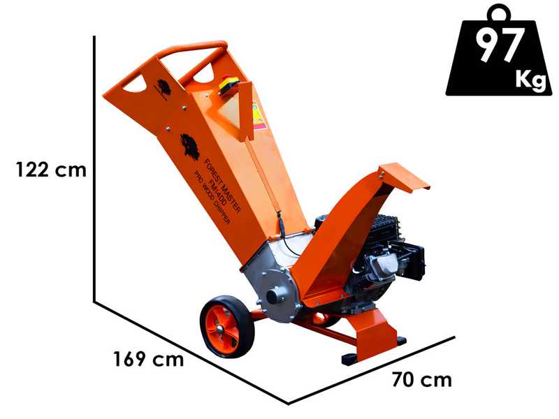 Forest Master FM14DDES - Biotrituratore a scoppio  - Motore a benzina LCT da 14 HP
