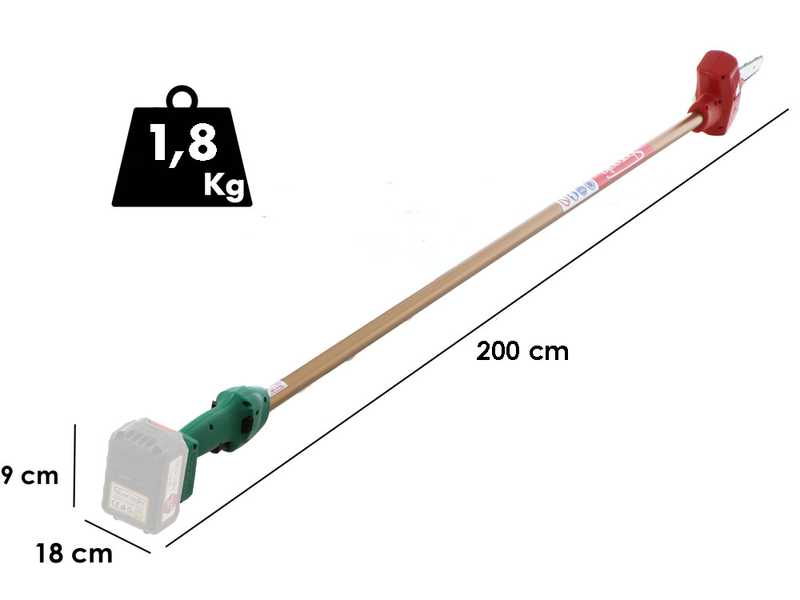 Sbaraglia Ares 21V - Potatore a batteria su asta di prolunga - SENZA BATTERIA E CARICABATTERIA