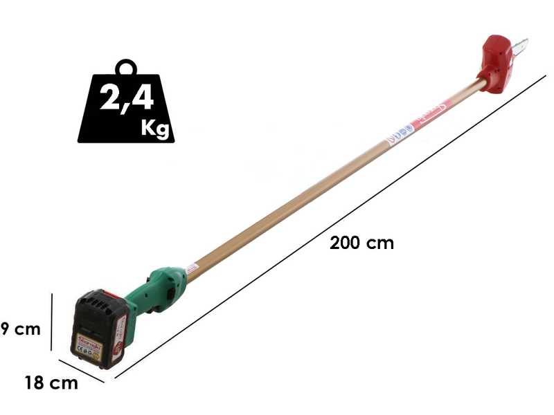 Sbaraglia Ares 21V - Potatore a batteria su asta fissa - 21V/5.2Ah
