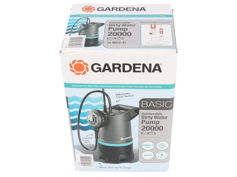 Gardena 20000 BASIC - Pompa sommersa elettrica per acque sporche - Galleggiante integrato
