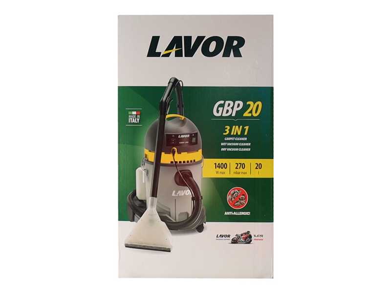 OUTLET - PICCOLI DIFETTI ESTETICI - Lavor GBP 20 - Aspiratore lava moquette tessuti tappezzerie a iniezione/estrazione