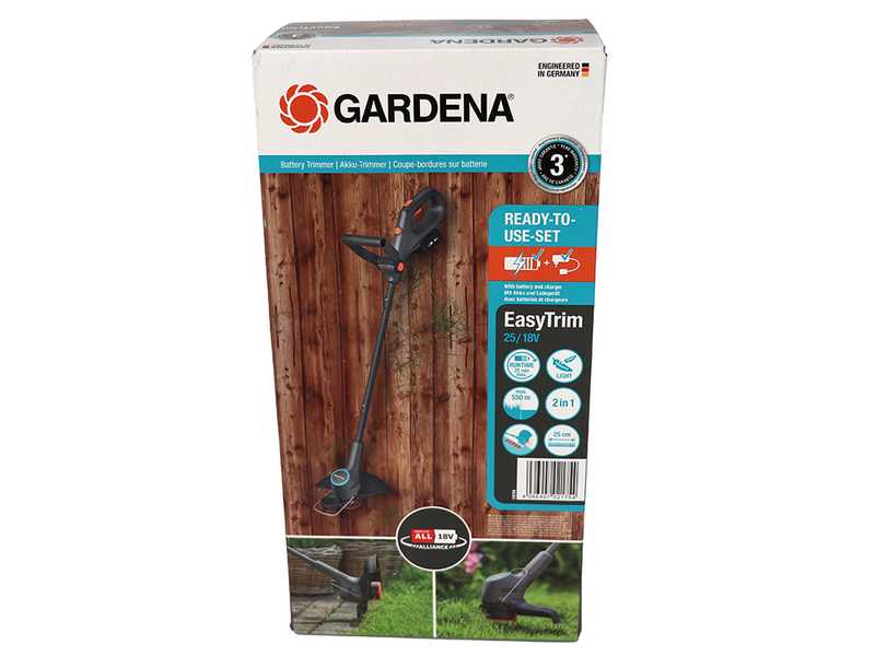 Gardena EasyTrim 25/18V P4A - Tagliabordi a batteria - 18V 2Ah