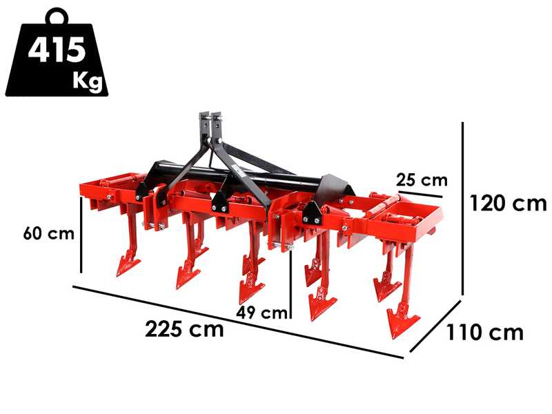 Erpice serie pesante rinforzato CMPR9/7 - Larghezza di lavoro 225cm - 9 Vomeri