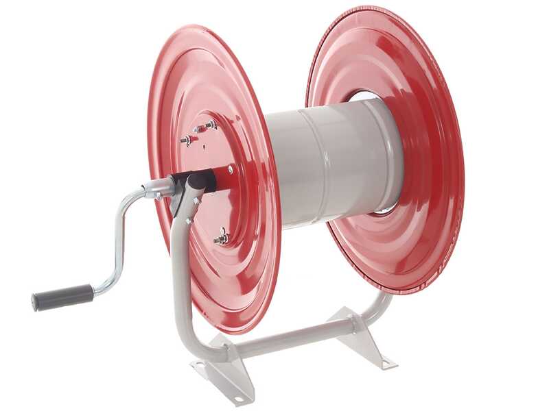 Carrello avvolgitubo per irrorazione con ruote completo senza tubo