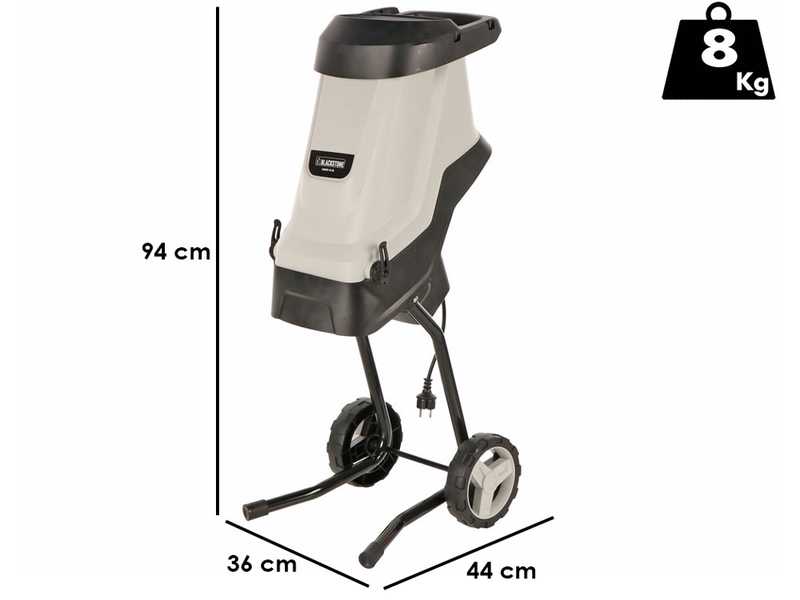 BlackStone SHRED 45 BL - Biotrituratore elettrico - Coltelli reversibili e sacco di raccolta