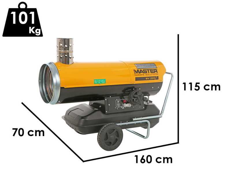 OUTLET - UTILIZZATO PER PROVA - Master BV 290 E - Generatore di aria calda a gasolio a riscaldamento indiretto