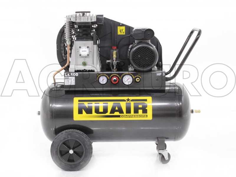 OUTLET - DIFETTI ESTETICI - Nuair B 3800B/3M/100 TECH - Compressore aria elettrico a cinghia - motore 3 HP - 100 lt