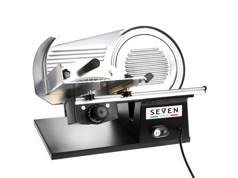 OUTLET - PICCOLI DIFETTI ESTETICI - Seven Italy PS 250 PRO BLACK - Affettatrice con lama da 250 mm - affilatoio compreso