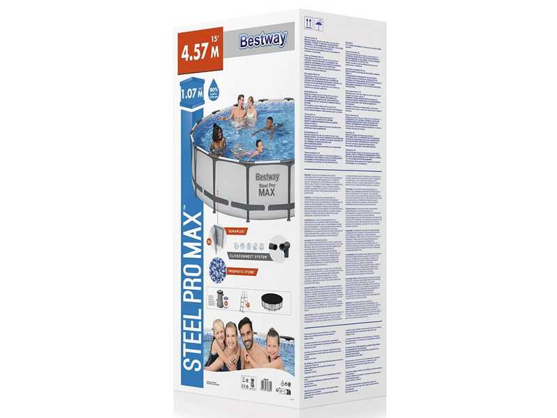 Bestway Steel Pro Max 56488 - &Oslash;457x107 cm - Piscina Rotonda