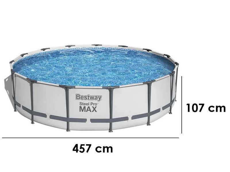 Bestway Steel Pro Max 56488 - &Oslash;457x107 cm - Piscina Rotonda