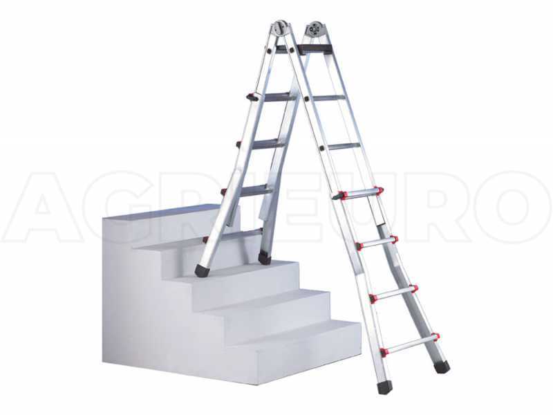 Svelt Scalissima GR SSCAL012, 2x12 gradini, 6.27 m - Scala in alluminio telescopica - Altezza stimata operativa 7.27 m