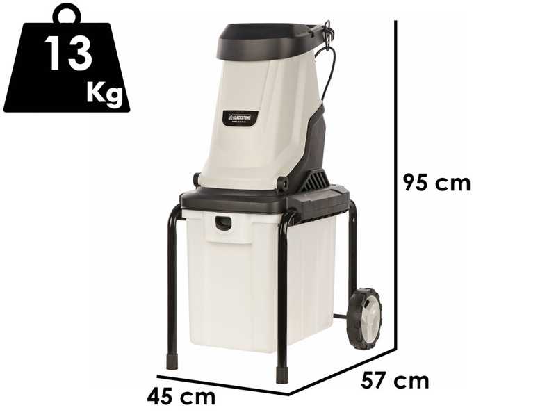 BlackStone SHRED 45 BL PLUS - Biotrituratore elettrico - Coltelli reversibili - Cesto di raccolta