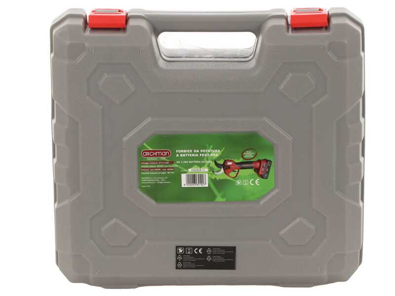 Archman FE07-40A - Forbice a batteria da potatura - 2x 21V 2Ah - Diametro di taglio 32mm